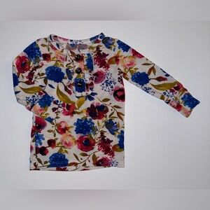 Gigi and Max 12M Floral Bamboo Blouse Ruffle Button Top GUC